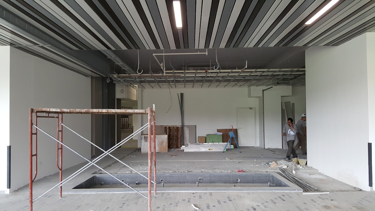 Raum während der Renovierung in Braunschweig